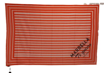 Dolce & Gabbana - Elegant Striped Cotton Scarf with Logo Print