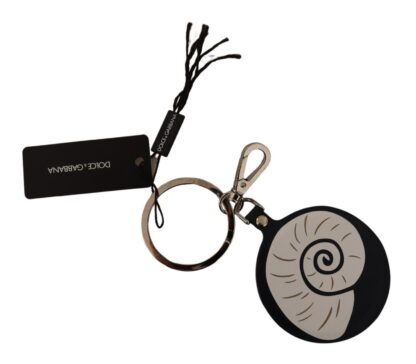 Dolce & Gabbana - Elegant Black Leather Designer Keychain