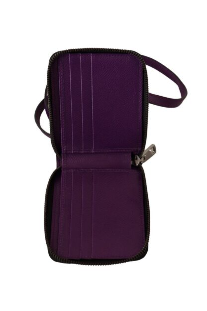 Dolce & Gabbana - Elegant Purple Leather Bifold Wallet with Strap