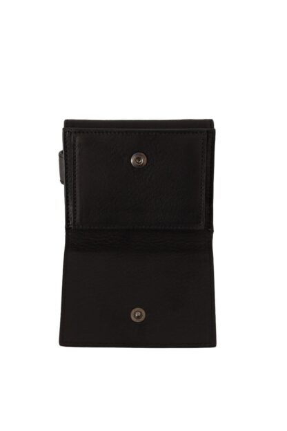 Dolce & Gabbana - Elegant Black Leather Trifold Multi Kit