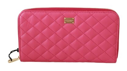 Dolce & Gabbana - Elegant Pink Continental Zip Wallet