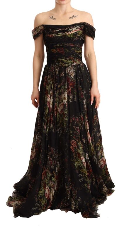 Dolce & Gabbana - Floral Silk Off-Shoulder Long Dress