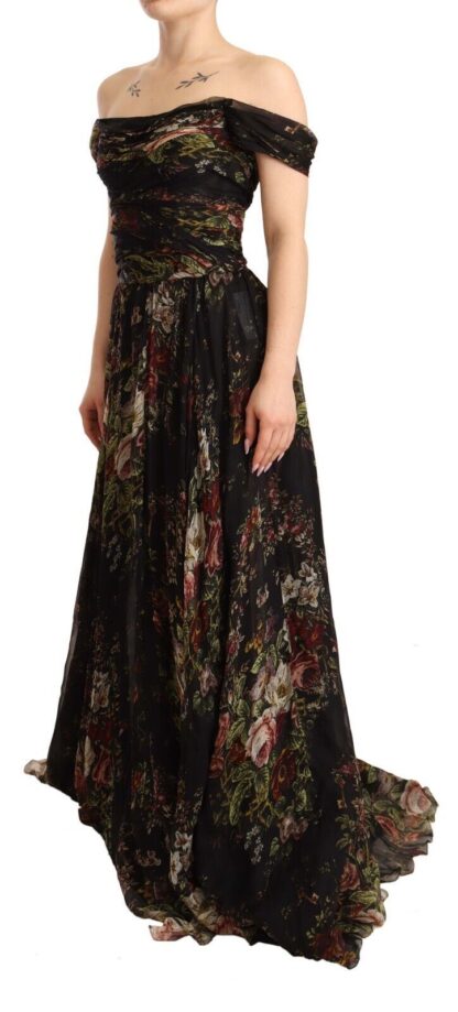 Dolce & Gabbana - Floral Silk Off-Shoulder Long Dress