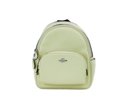 COACH - Mini Court Pale Lime Pebbled Leather Shoulder Backpack Bag