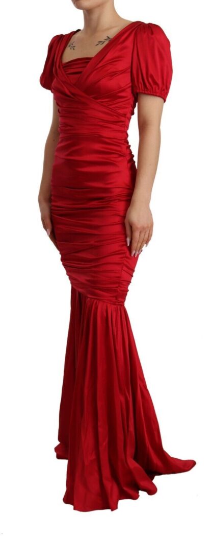 Dolce & Gabbana - Elegant Red Silk Stretch Mermaid Dress