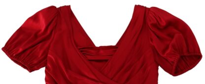 Dolce & Gabbana - Elegant Red Silk Stretch Mermaid Dress