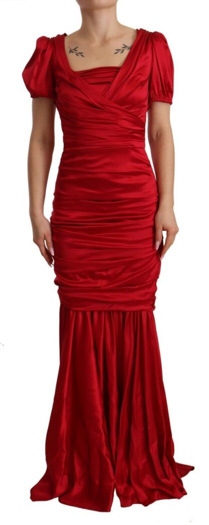 Dolce & Gabbana - Elegant Red Silk Stretch Mermaid Dress