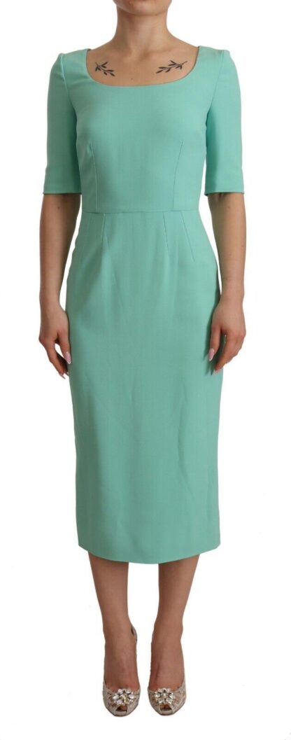 Dolce & Gabbana - Mint Green Sheath Dress with Square Neck