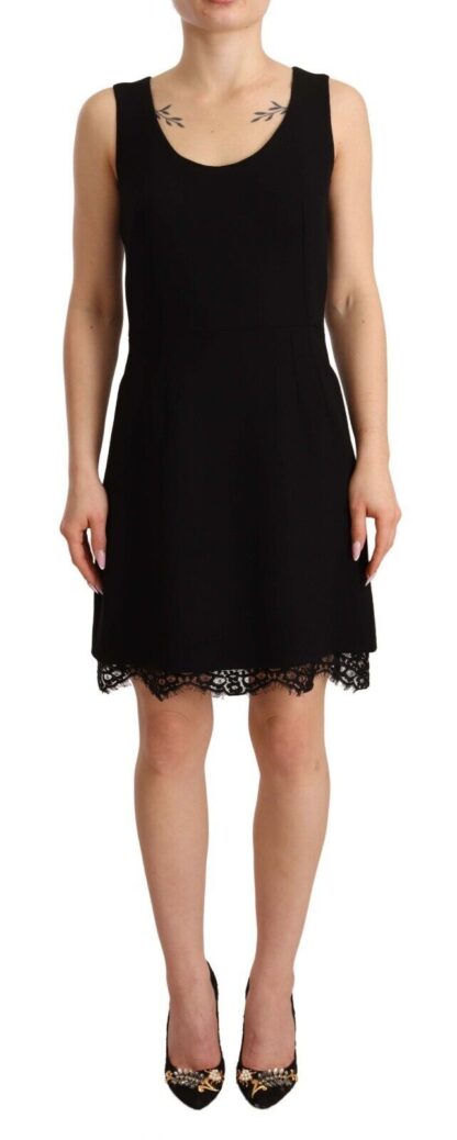 Dolce & Gabbana - Elegant Lace Detail Mini Dress in Black