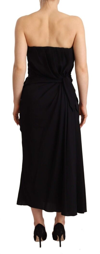 Dolce & Gabbana - Elegant Strapless Silk Midi Dress