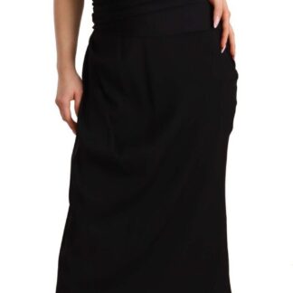 Dolce & Gabbana - Elegant Black Silk Midi Sheath Dress