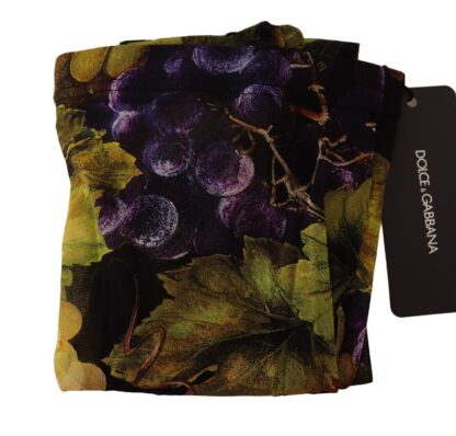 Dolce & Gabbana - Elegant Black Grapes Printed Nylon Tights