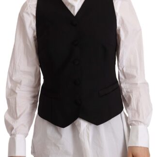 Dolce & Gabbana - Elegant Black Buttoned Vest Top