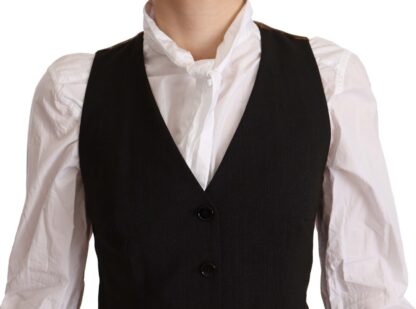 Dolce & Gabbana - Elegant Black Buttoned Vest Top