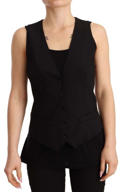 Dolce & Gabbana - Elegant Black Wool Blend Waistcoat