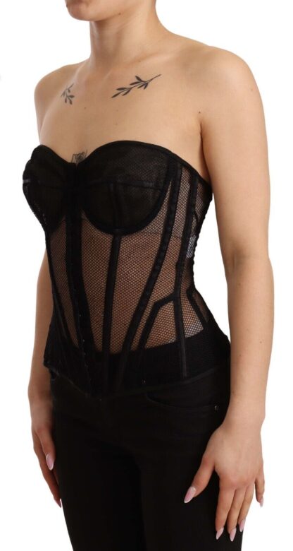 Dolce & Gabbana - Elegant Black Viscose Corset Top