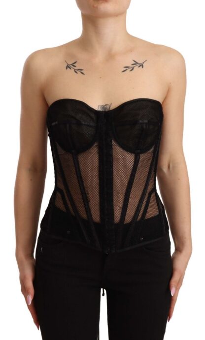 Dolce & Gabbana - Elegant Black Viscose Corset Top