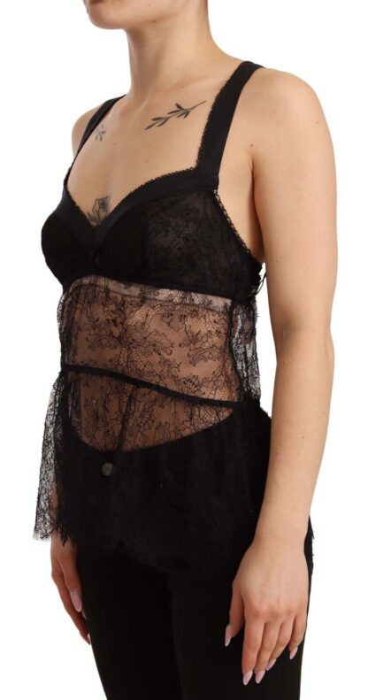 Dolce & Gabbana - Elegant Black Silk Lingerie Chemise