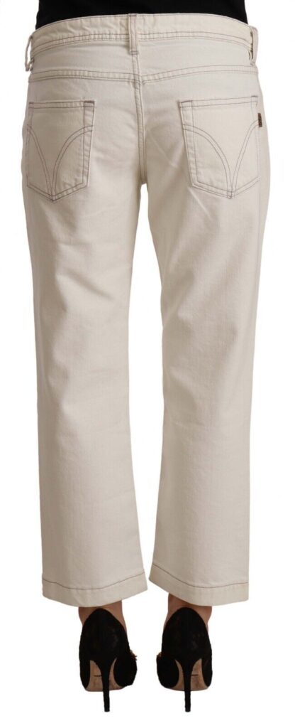 Dolce & Gabbana - Chic Off-White Cropped Jeans - Fashionista Must-Have