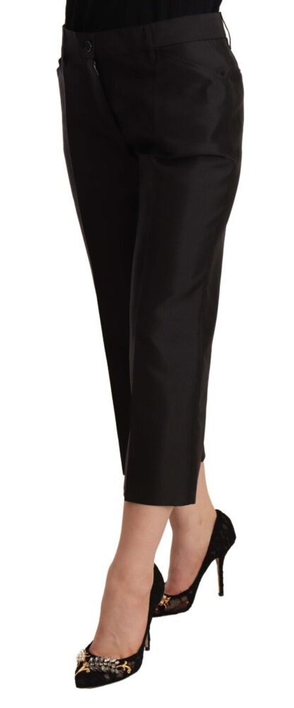 Dolce & Gabbana - Chic Silk Cropped Trousers in Timeless Black