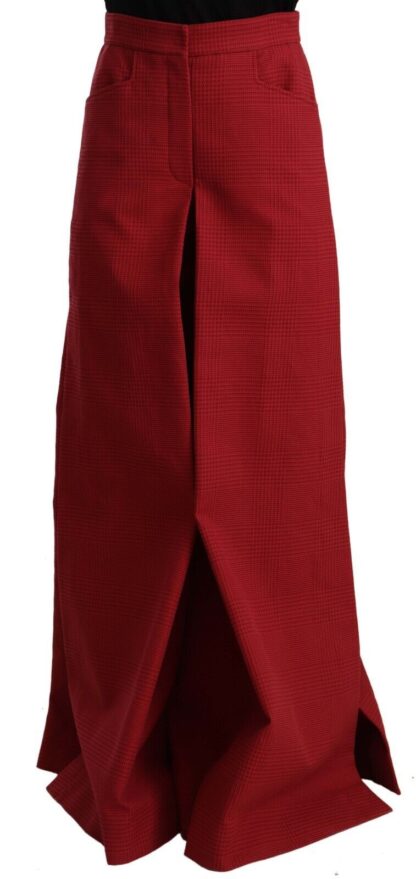 Dolce & Gabbana - Elegant High Waist Wide Leg Pants in Red