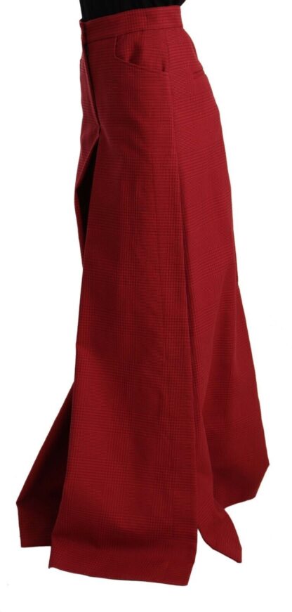 Dolce & Gabbana - Elegant High Waist Wide Leg Pants in Red