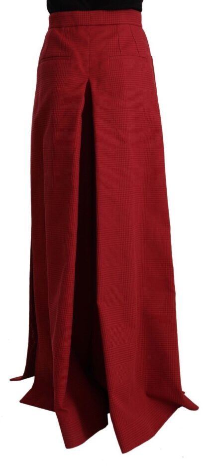 Dolce & Gabbana - Elegant High Waist Wide Leg Pants in Red