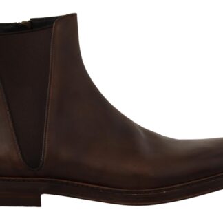 Dolce & Gabbana - Exotic Caiman Leather Ankle Boots in Brown