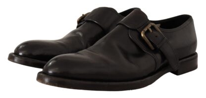 Dolce & Gabbana - Elegant Black Leather Monk Strap Formal Shoes