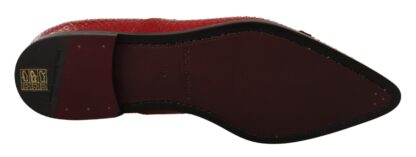 Dolce & Gabbana - Red Exotic Leather Formal Slide Shoes