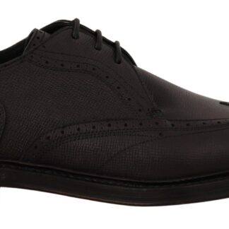 Dolce & Gabbana - Elegant Black Leather Formal Wingtip Shoes