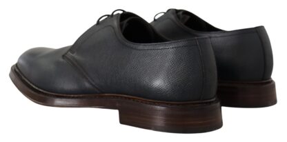 Dolce & Gabbana - Elegant Blue Leather Lace-Up Dress Shoes