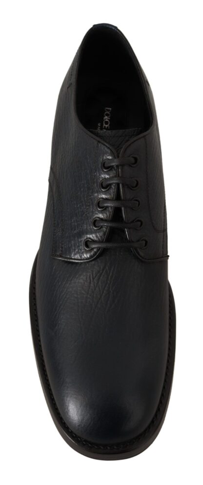 Dolce & Gabbana - Elegant Blue Leather Lace-Up Formal Shoes