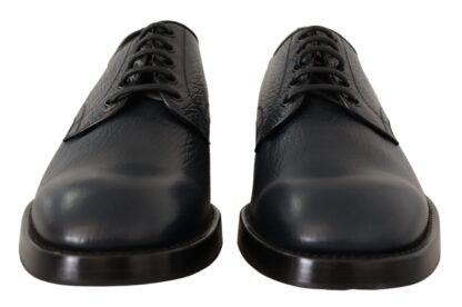 Dolce & Gabbana - Elegant Blue Leather Lace-Up Formal Shoes