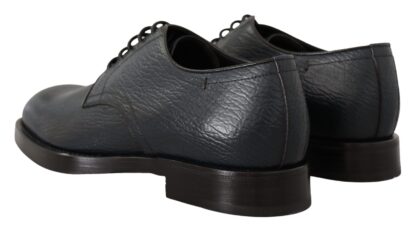 Dolce & Gabbana - Elegant Blue Leather Lace-Up Formal Shoes