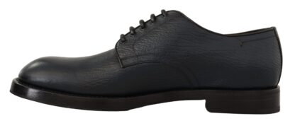 Dolce & Gabbana - Elegant Blue Leather Lace-Up Formal Shoes