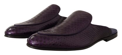 Dolce & Gabbana - Purple Exotic Python Leather Slides