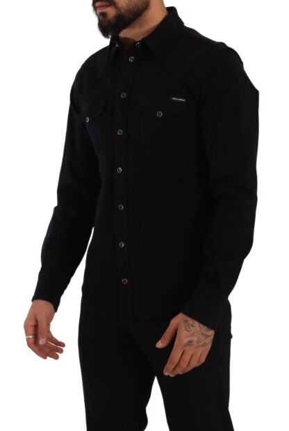 Dolce & Gabbana - Slim Fit Casual Black Designer Shirt