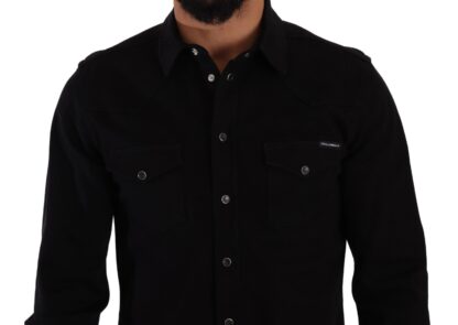 Dolce & Gabbana - Slim Fit Casual Black Designer Shirt