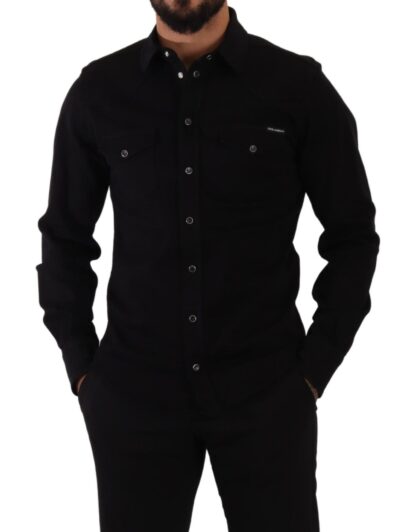 Dolce & Gabbana - Slim Fit Casual Black Designer Shirt