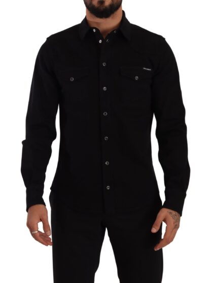 Dolce & Gabbana - Slim Fit Casual Black Designer Shirt