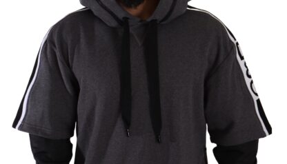 Dolce & Gabbana - Elegant Hooded Black & Gray Pullover Sweatshirt