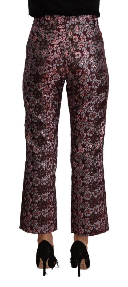 House of Holland - High Waist Jacquard Flared Cropped Trousers