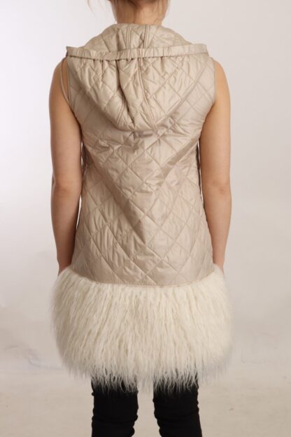 Ermanno Scervino - Beige Hooded Quilted Sleeveless Jacket