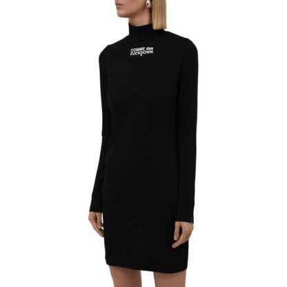 Comme Des Fuckdown - Sleek Cotton Turtleneck Dress with Logo