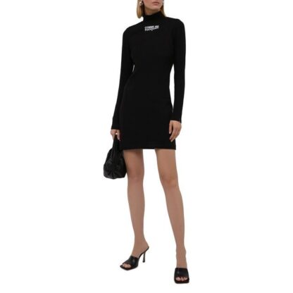 Comme Des Fuckdown - Sleek Cotton Turtleneck Dress with Logo