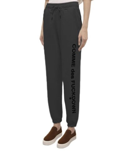 Comme Des Fuckdown - Chic Gray Logo Print Drawstring Tracksuit Trousers