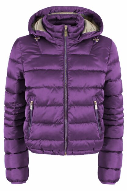 Yes Zee - Chic Purple Hooded Short Jacket