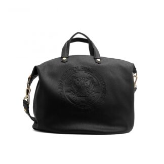 Plein Sport - Sleek Black Designer Shopping Bag with Logo Print