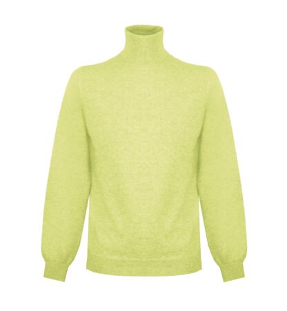 Malo - Elegant High Neck Yellow Cashmere Sweater